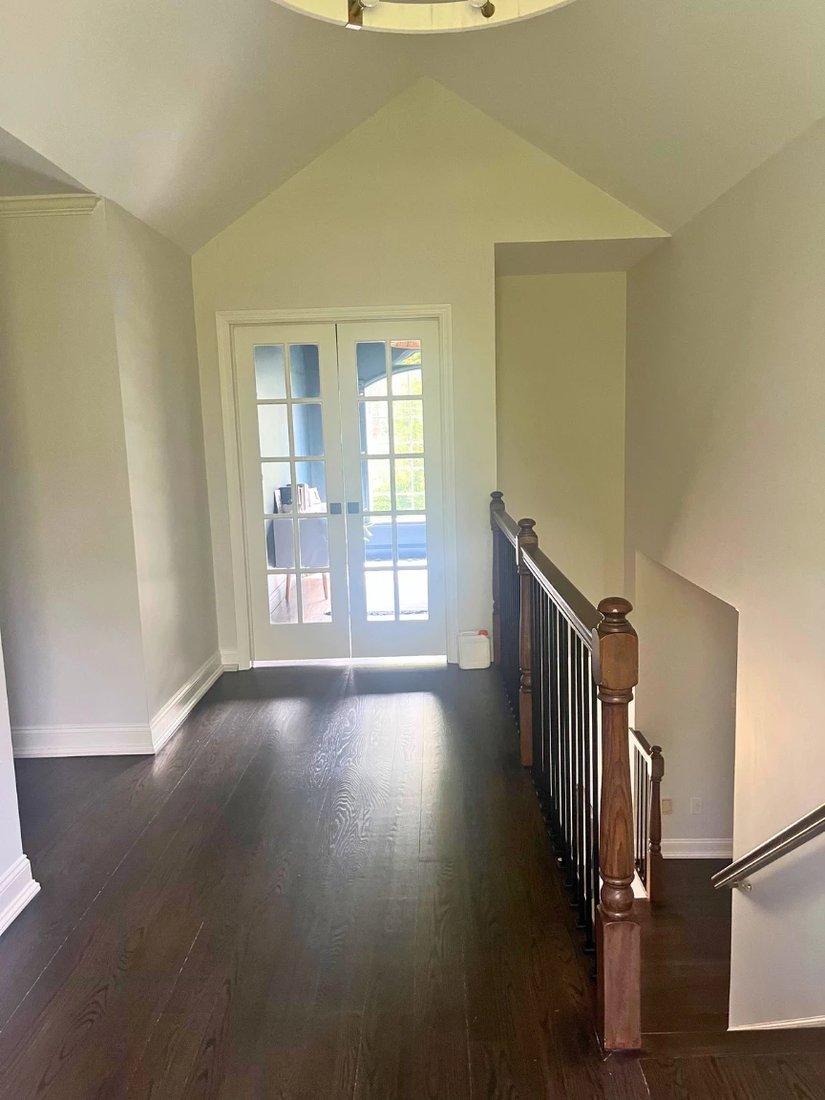 Office over the foyer — French doors in
