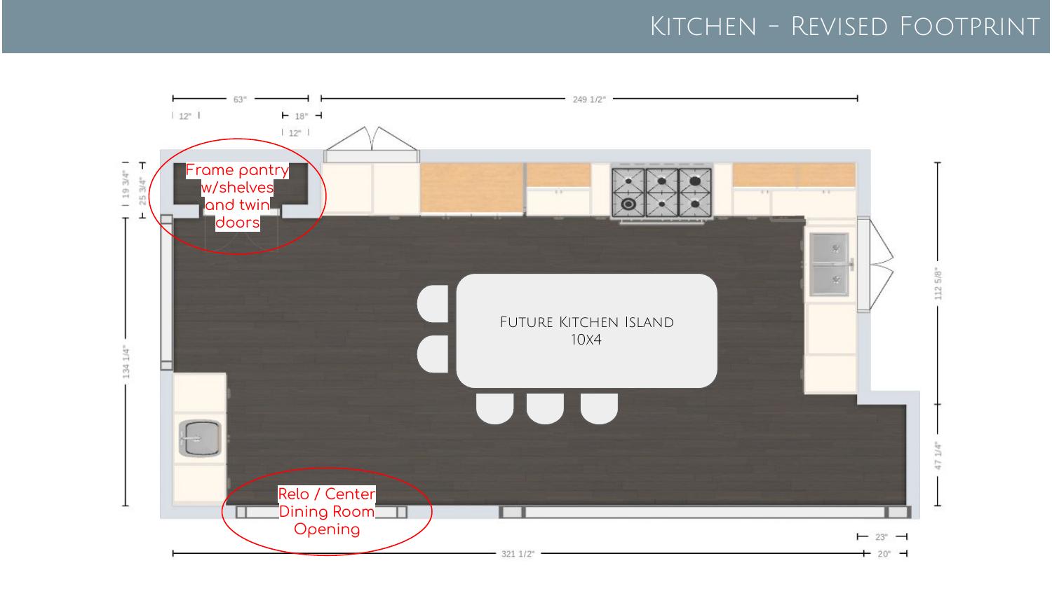 Kitchen — revised footprint