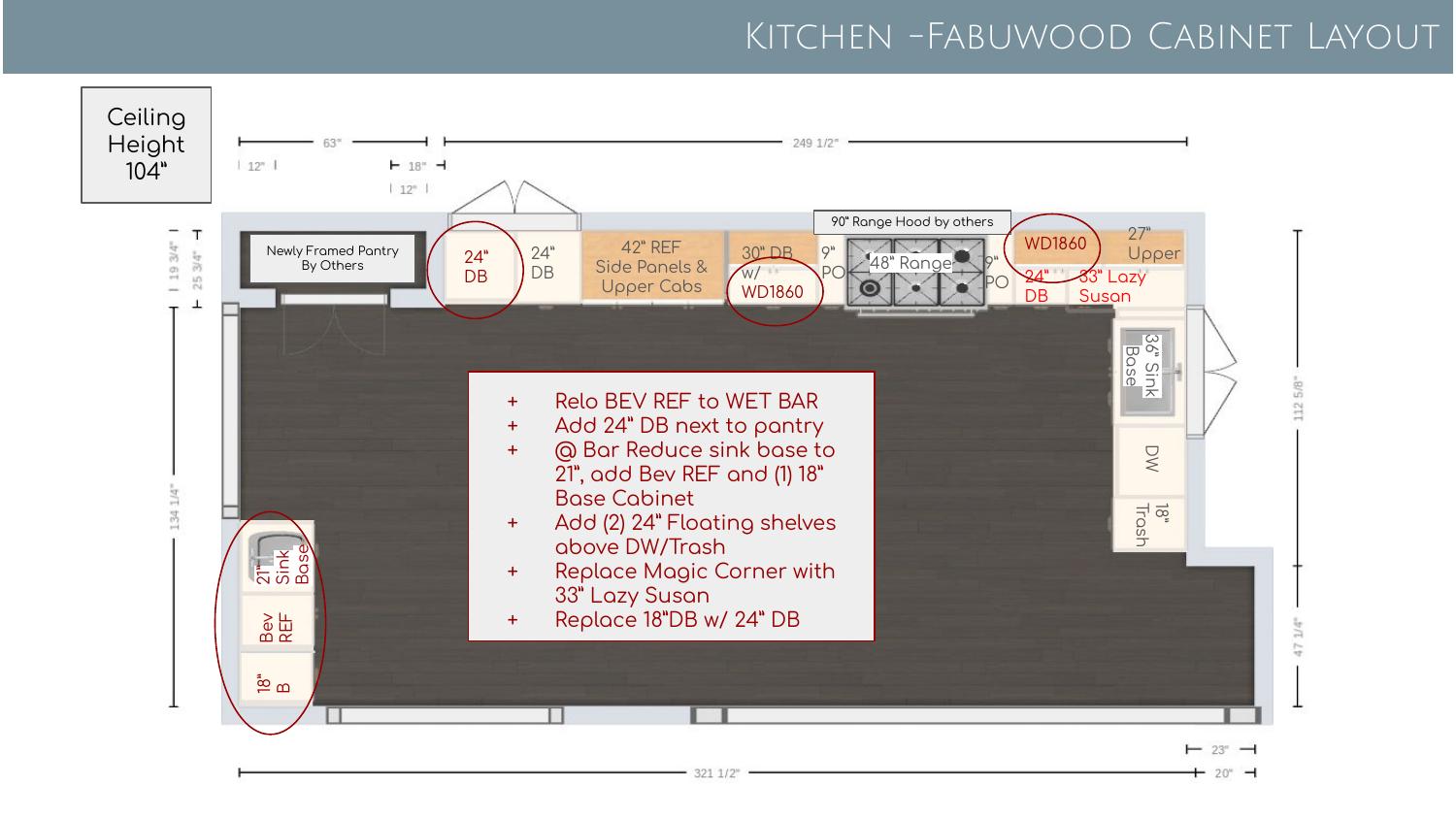 Kitchen — cabinet layout