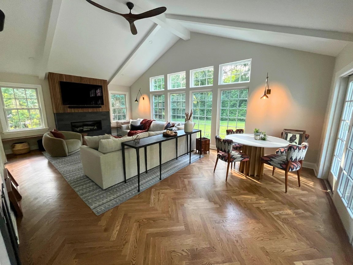 The family room, built & furnished